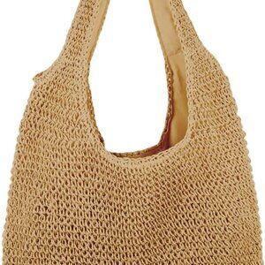 Women Large Straw Rattan Beach Tote Bag Hobo Handbag Summer Casual Durable